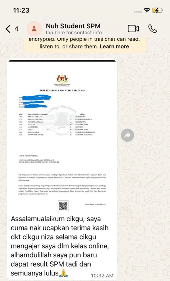 Keputusan SPM pelajar — semua lulus